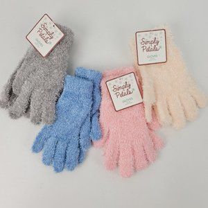 New Lot 4 Simply Petals Womens Soft Eyelash Yarn Fuzzy Gloves Fall Winter Bundle